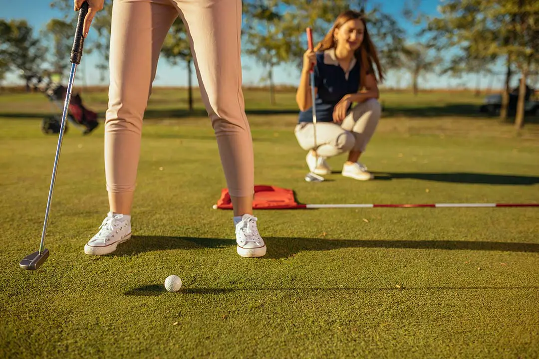 golf shoes at driving range